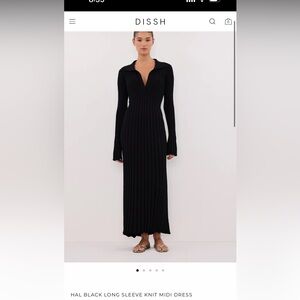 Dissh Black Ribbed Polo dress